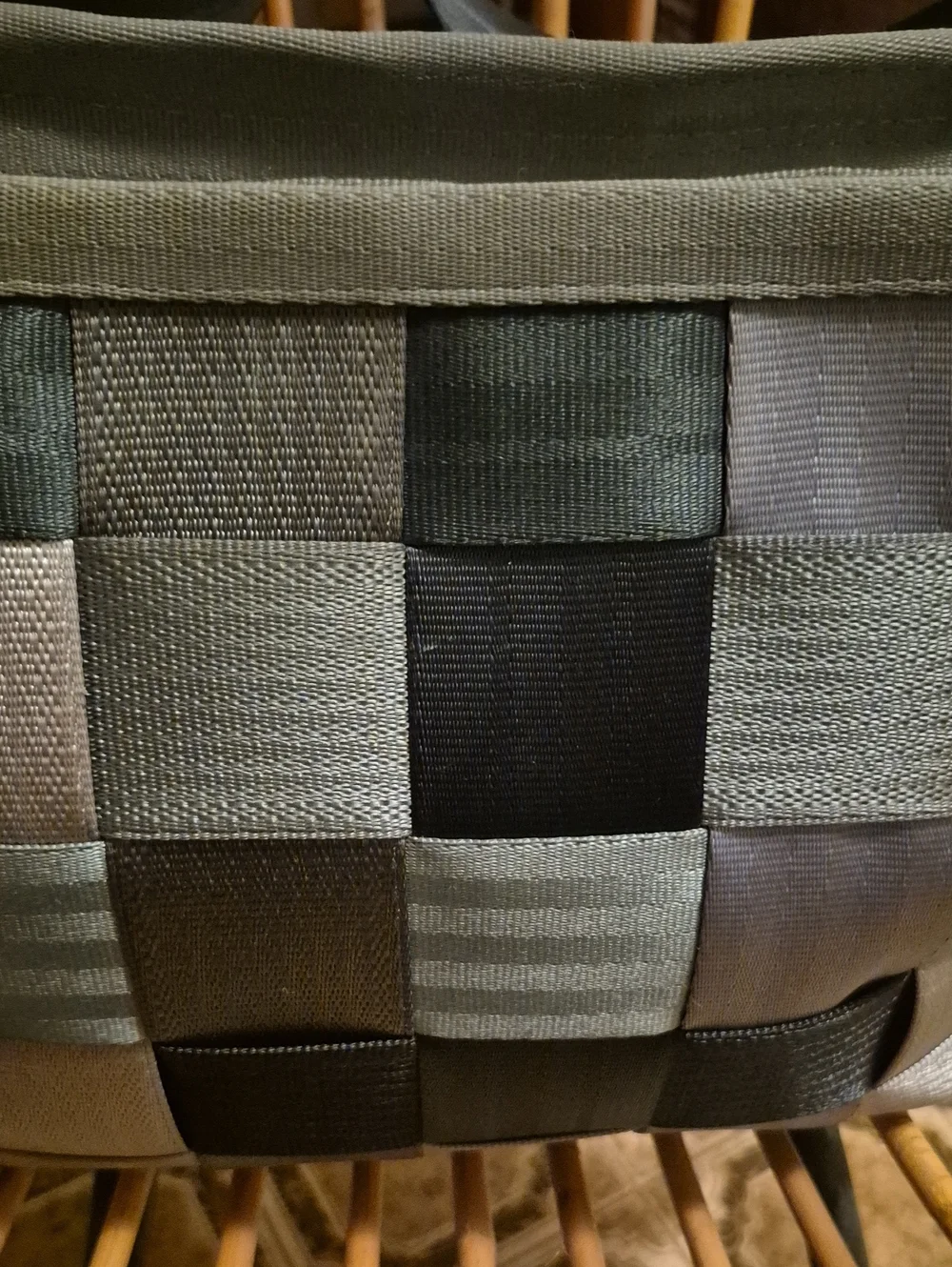 Harvey Woven Gray & Black  Crossbody Bag